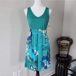 Sonoma Floral Green Sleeveless Dress